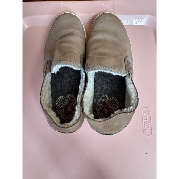 OluKai Womens Pehuea Heu Slip On Shoe Size 8 Tan Leather Sherpa Shearling Loafer - Picture 5 of 11